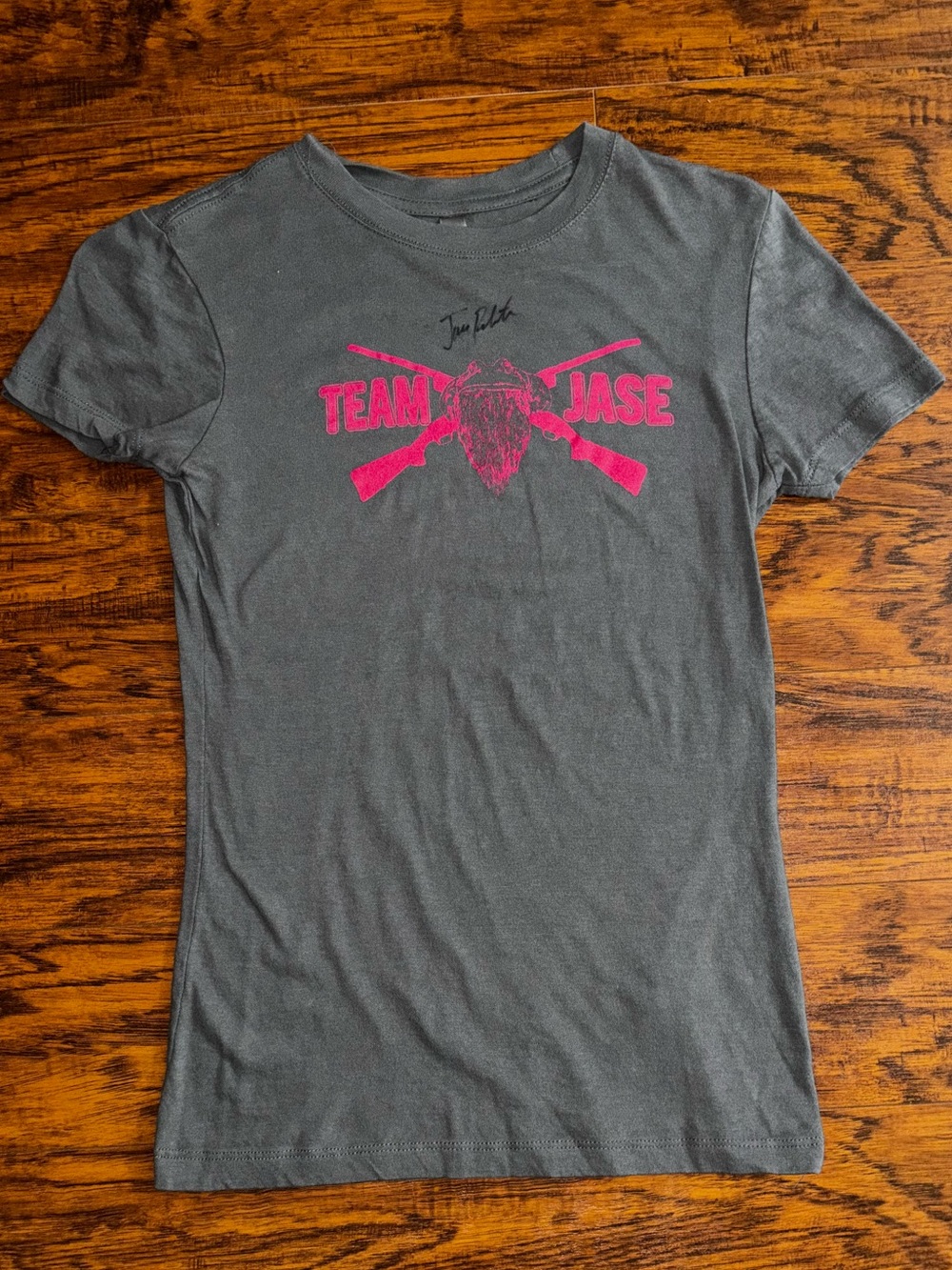 Duck Dynasty Jase Robertson Autographed Tee Gray Team Jase Short-Sleeve T-Shirt